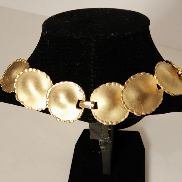 Vintage Look Gold-toned Disc Necklace 18" - Picture 2 of 6